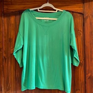 Talbots Green 3 quarter length sleeve “stretch weekend tee”